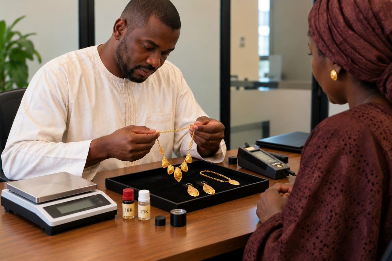 Garde de bijoux en or à Dakar