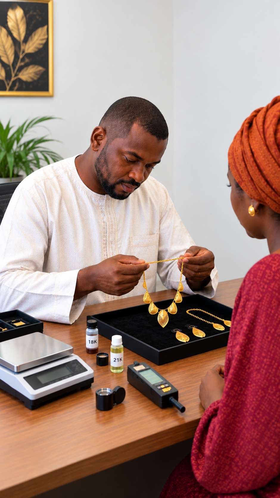 Garde de bijoux en or à Dakar