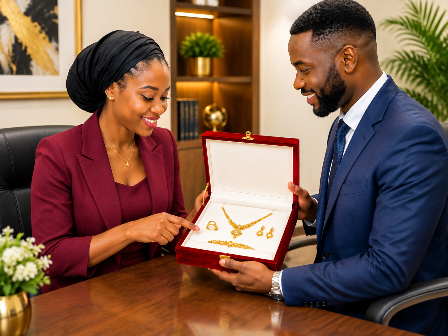 Garde de bijoux en or à Dakar